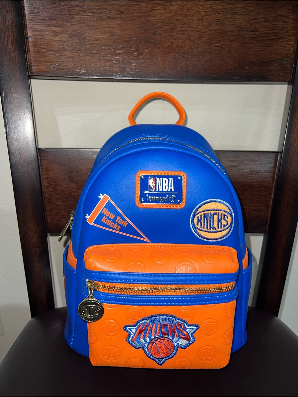NBA New York Knicks Loungefly Backpack in Blue and Orange